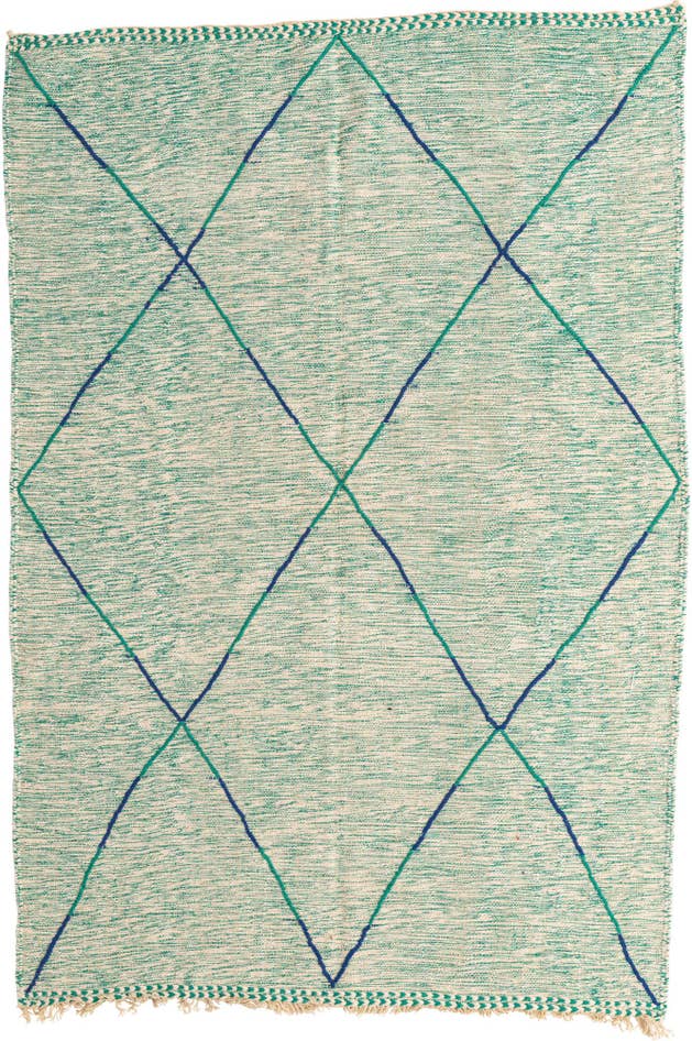 Detail image of 6' 8 x 9' 9 Hand Knotted Moroccan Wool Rug