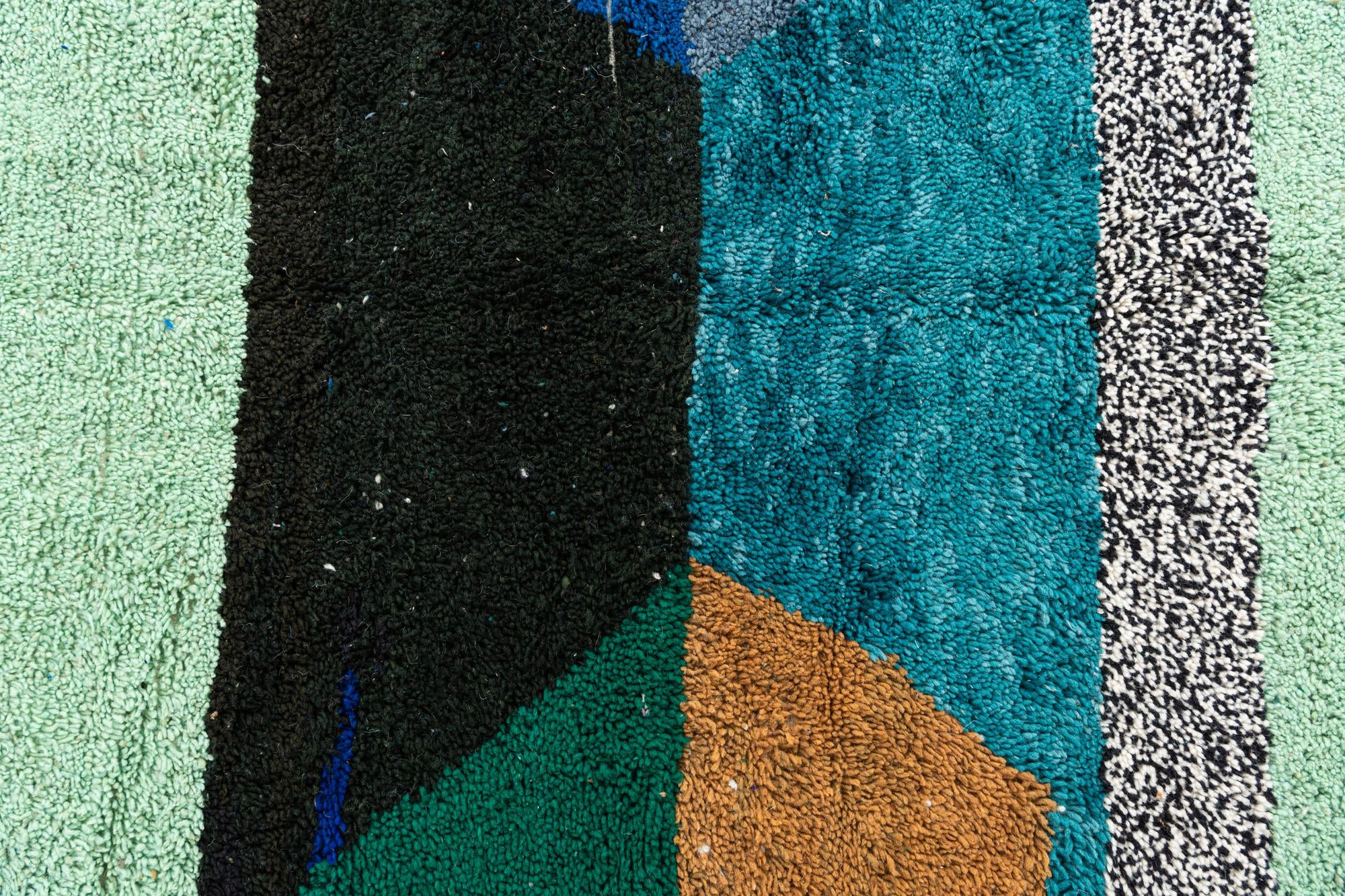 6' 9 x 9' 7 Hand Knotted Moroccan Wool Rug