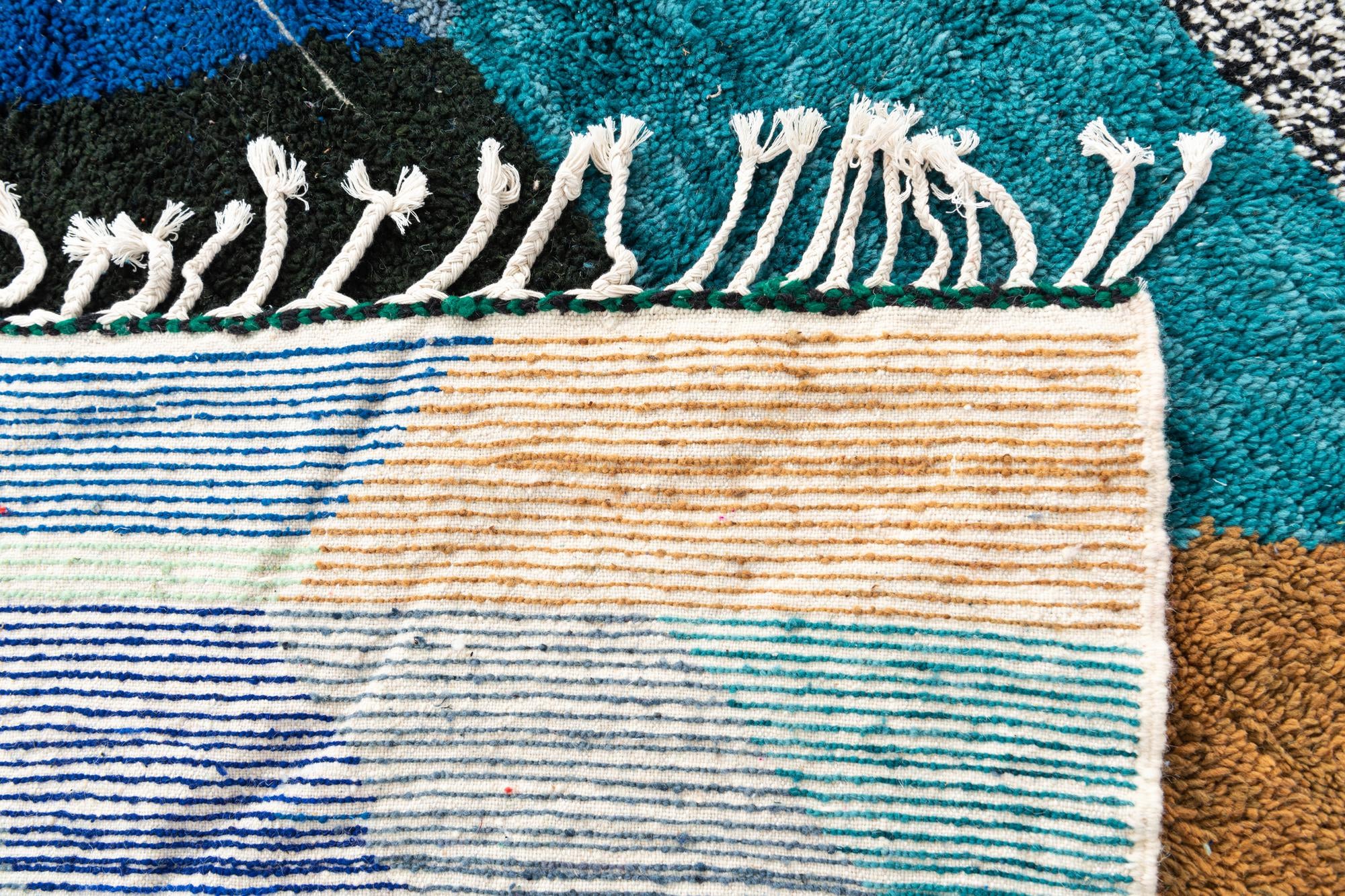 6' 9 x 9' 7 Hand Knotted Moroccan Wool Rug