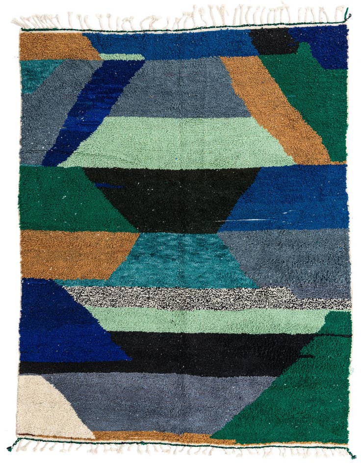 Detail image of 6' 9 x 9' 7 Hand Knotted Moroccan Wool Rug