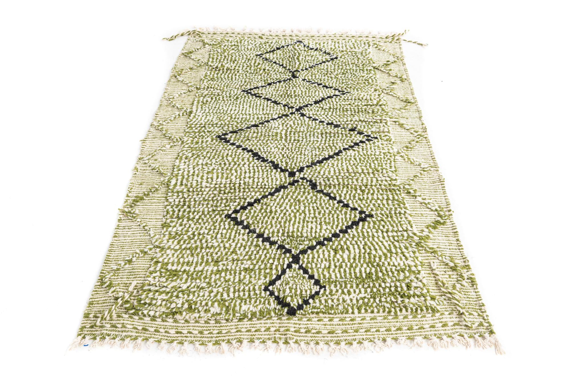 4' 3 x 6' 6 Hand Knotted Moroccan Wool Rug