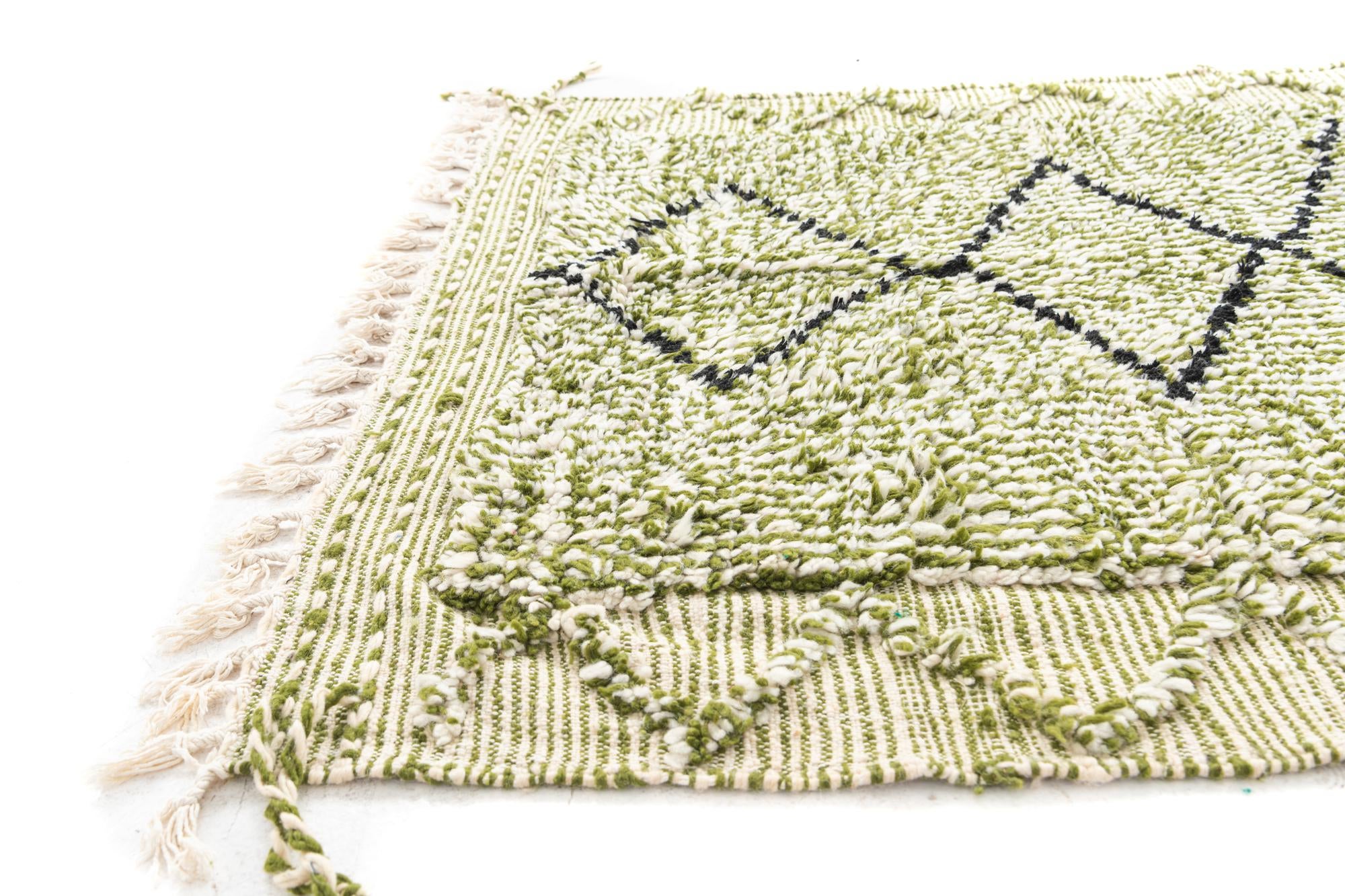 4' 3 x 6' 6 Hand Knotted Moroccan Wool Rug