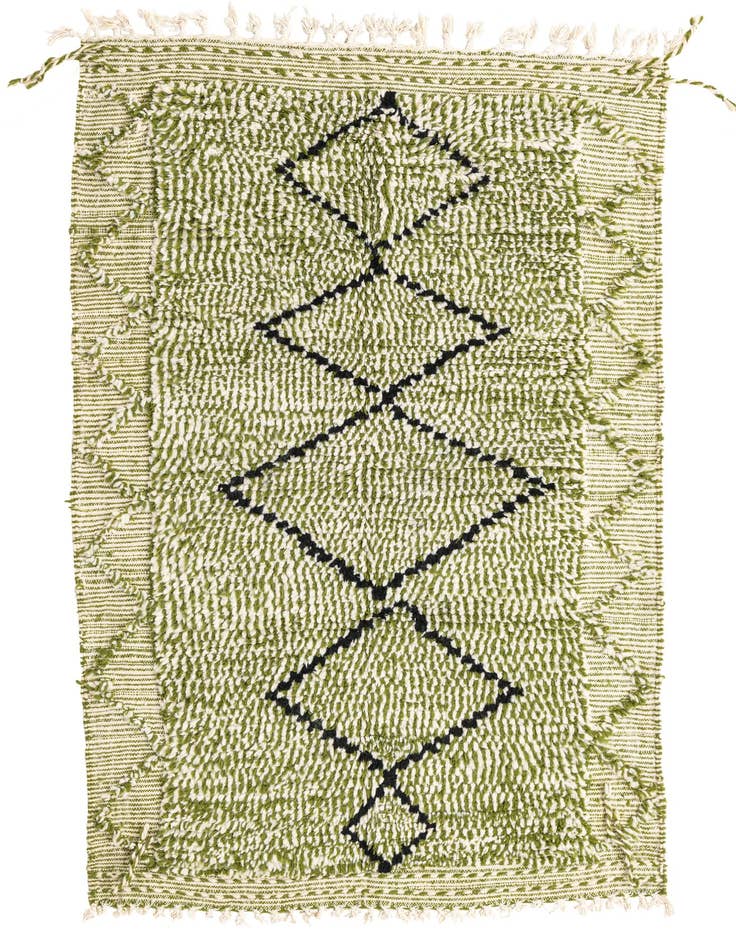 Detail image of 4' 3 x 6' 6 Hand Knotted Moroccan Wool Rug