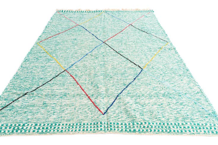 Detail image of 6' 6 x 9' 6 Hand Knotted Moroccan Wool Rug