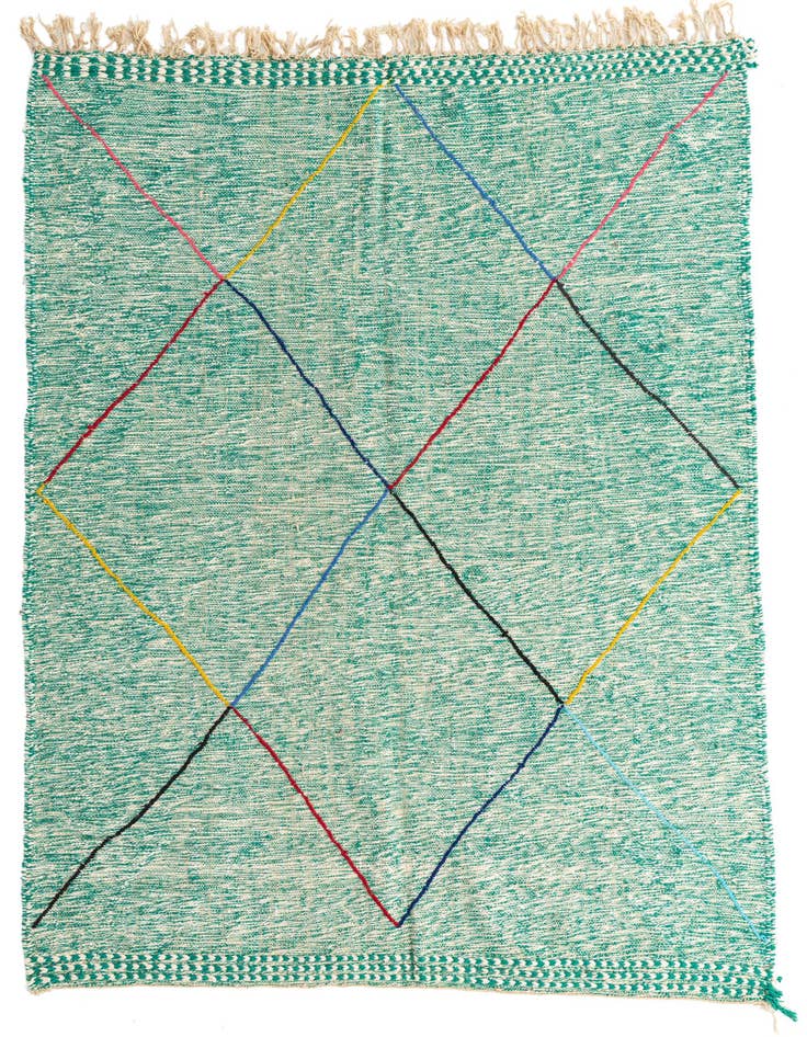 Detail image of 6' 6 x 9' 6 Hand Knotted Moroccan Wool Rug