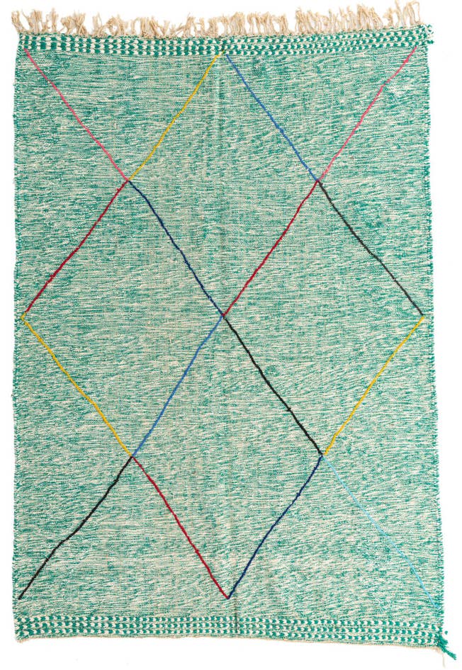 Detail image of 6' 6 x 9' 6 Hand Knotted Moroccan Wool Rug