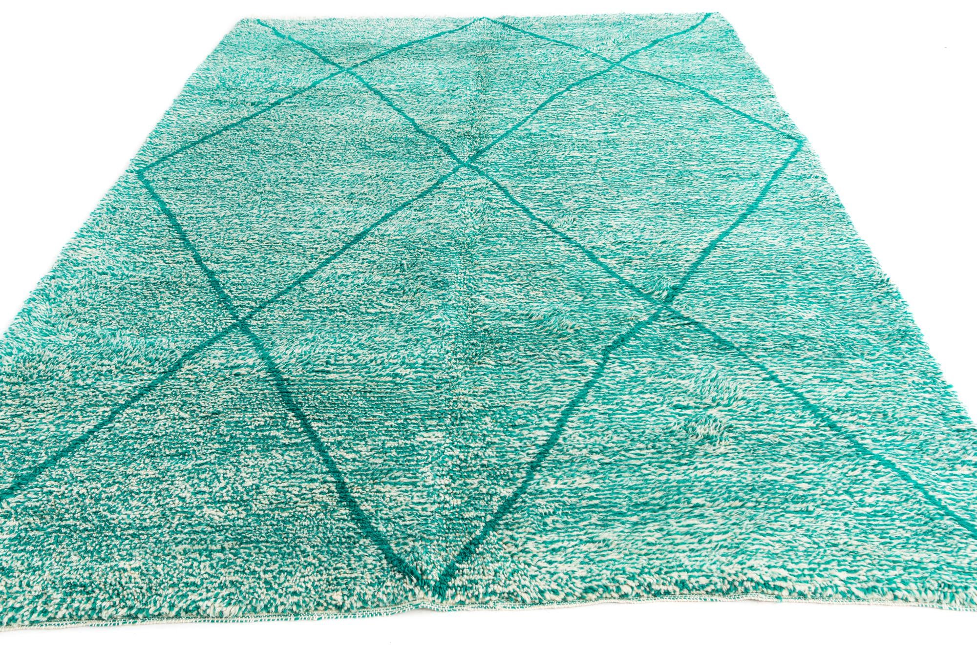 6' 10 x 10' 2 Hand Knotted Moroccan Wool Rug