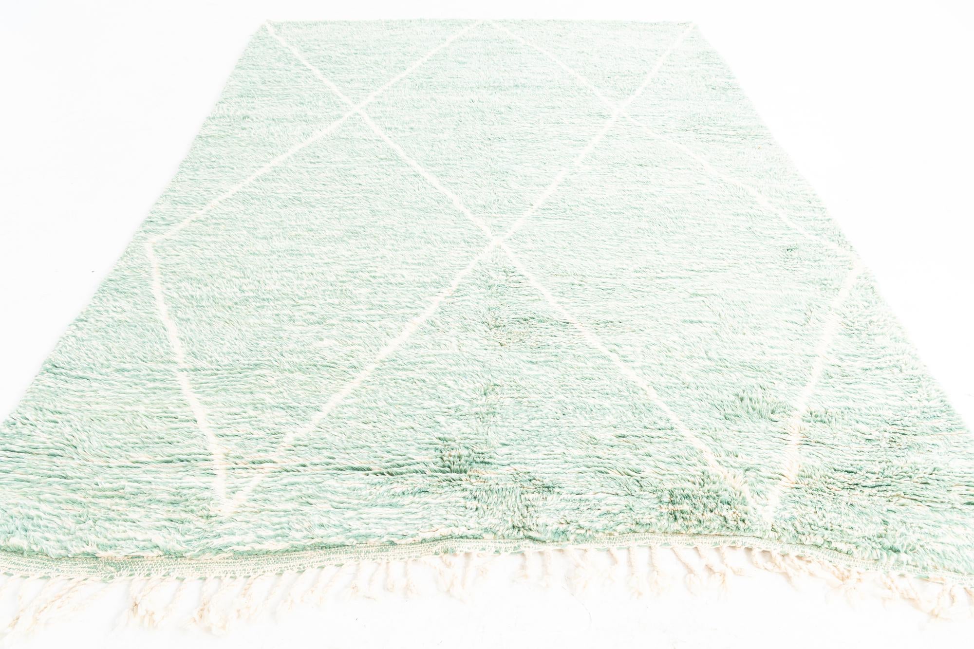 6' 9 x 9' 5 Hand Knotted Moroccan Wool Rug