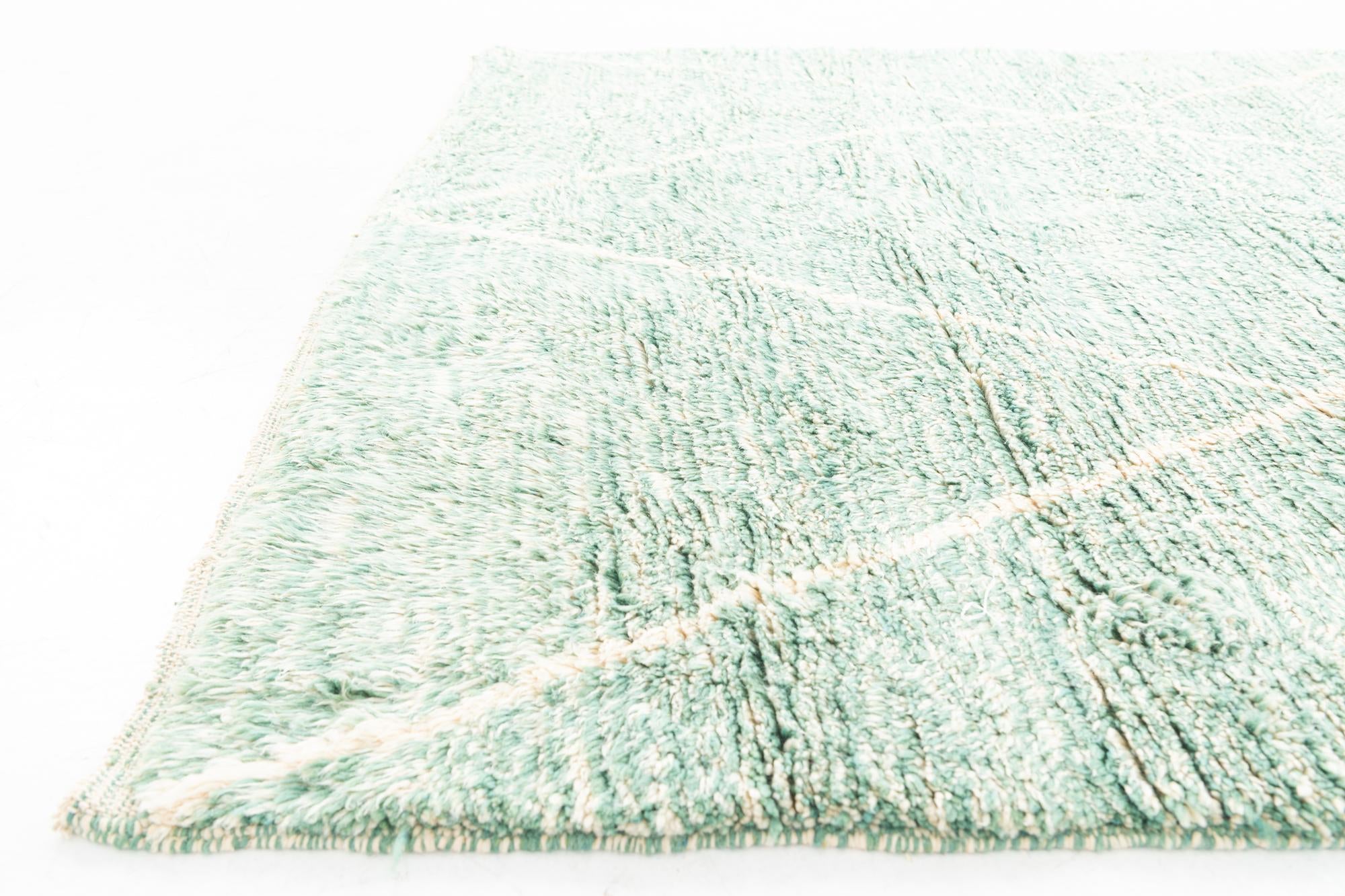 6' 9 x 9' 5 Hand Knotted Moroccan Wool Rug