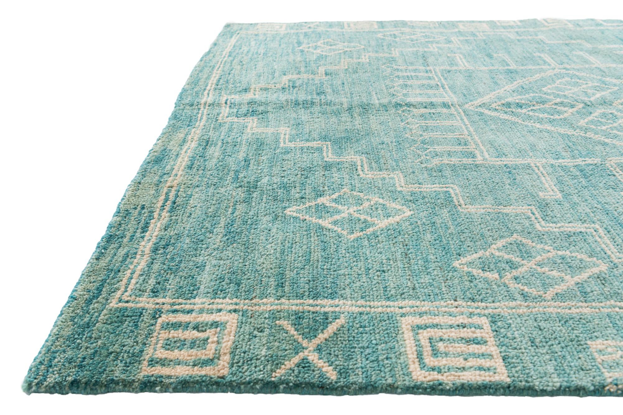 5' 7 x 7' 10 Hand Knotted Moroccan Wool Rug