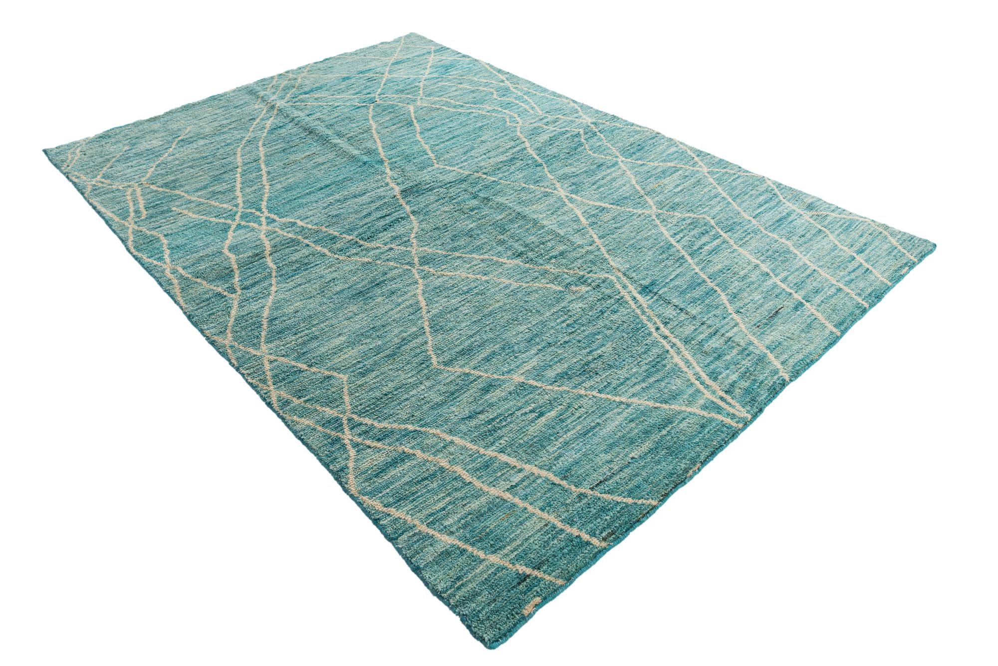 5' 7 x 8' 2 Hand Knotted Moroccan Wool Rug