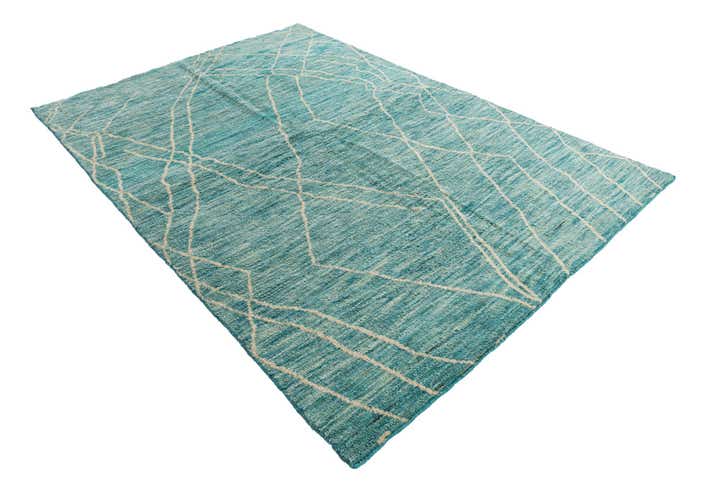 5' 7 x 8' 2 Hand Knotted Moroccan Wool Rug