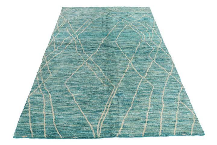 5' 7 x 8' 2 Hand Knotted Moroccan Wool Rug