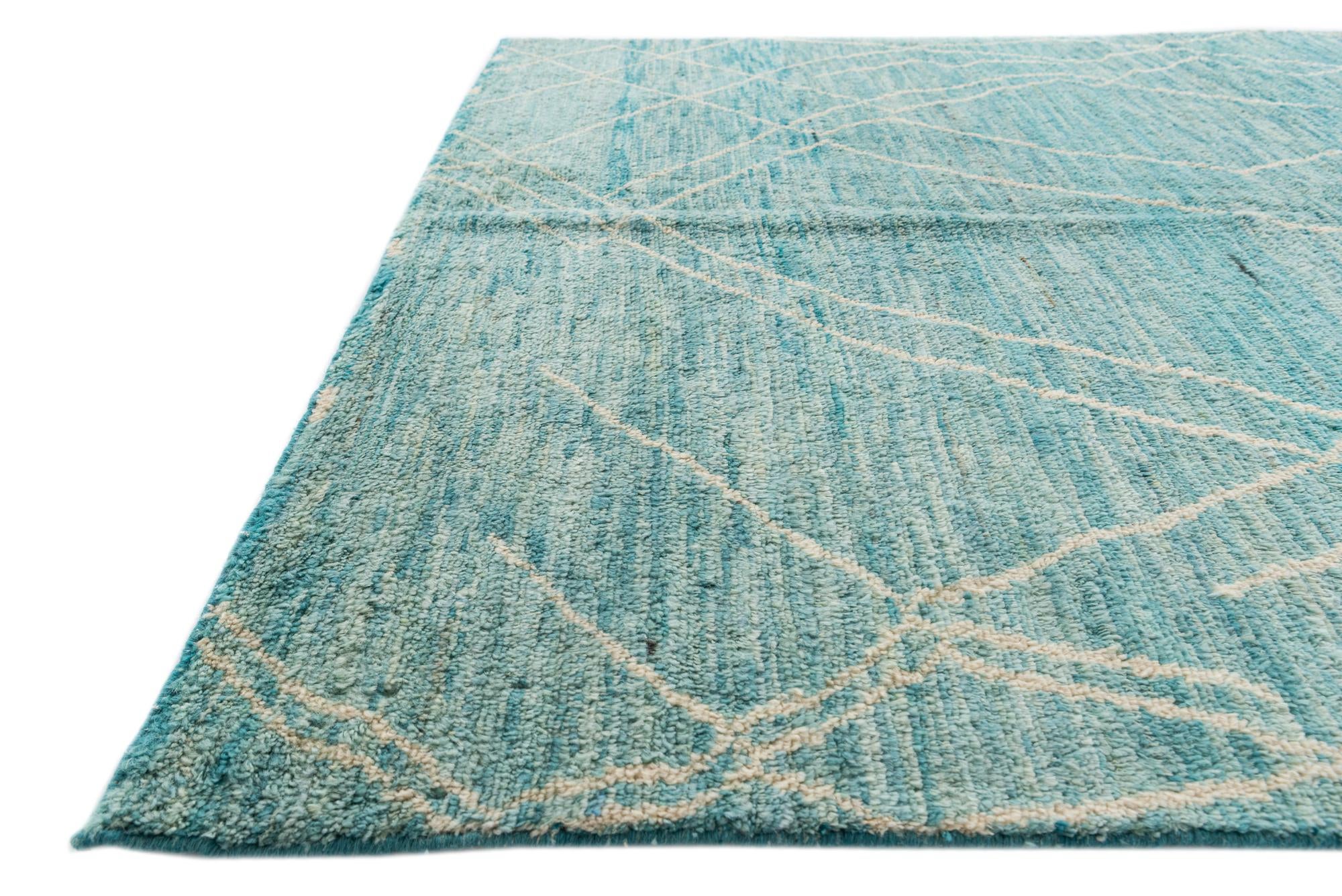5' 7 x 8' 2 Hand Knotted Moroccan Wool Rug