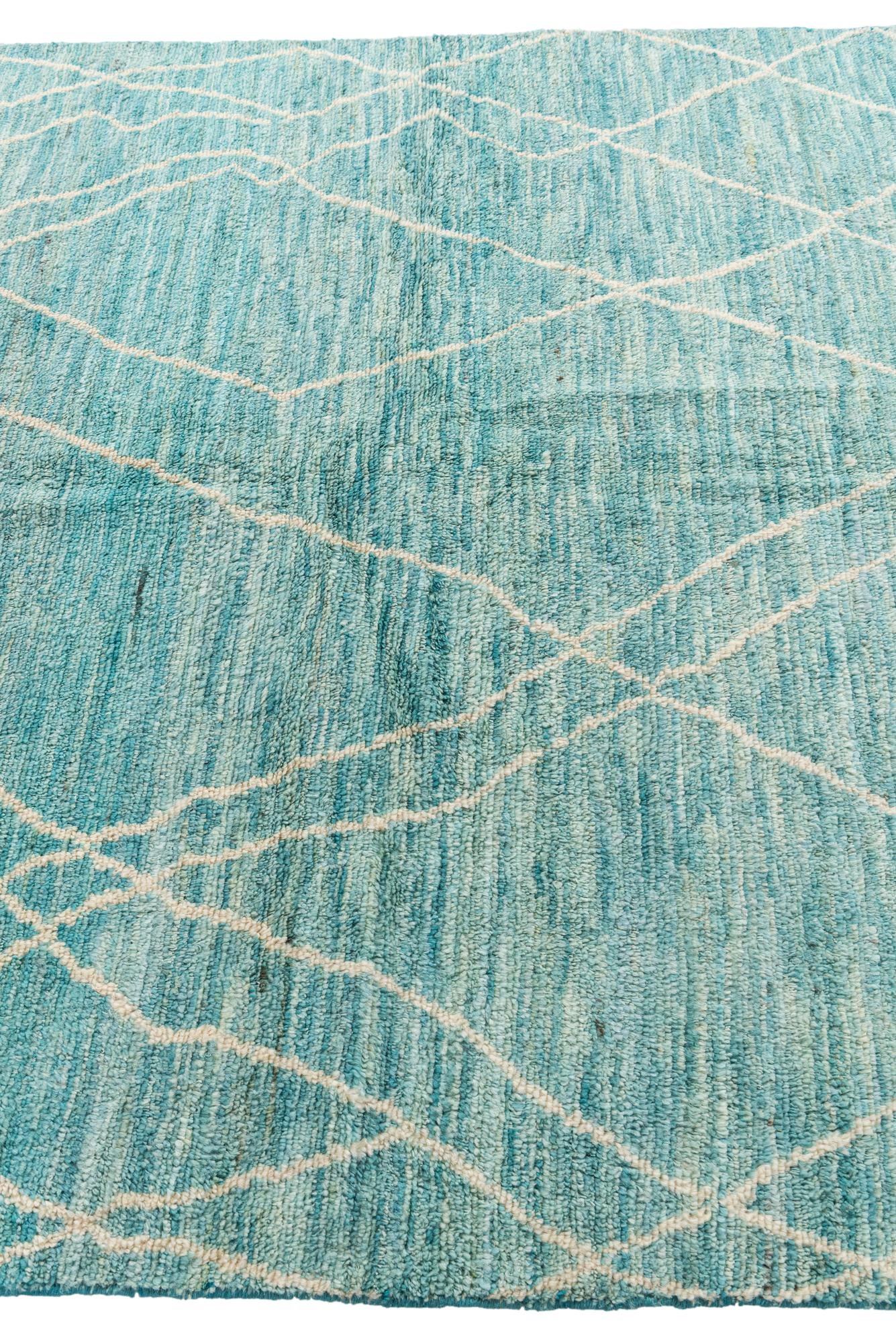 5' 7 x 8' 2 Hand Knotted Moroccan Wool Rug