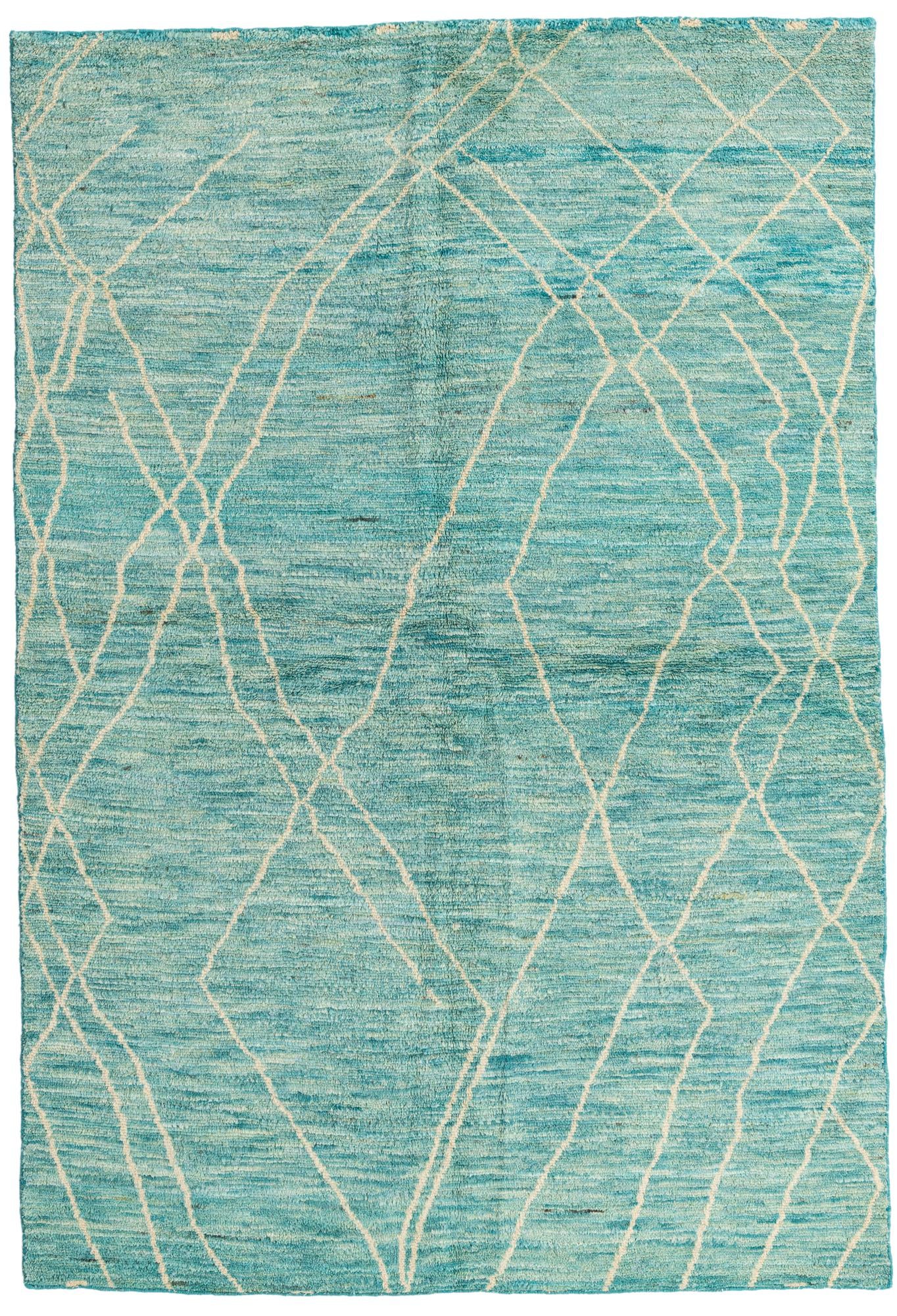 5' 7 x 8' 2 Hand Knotted Moroccan Wool Rug