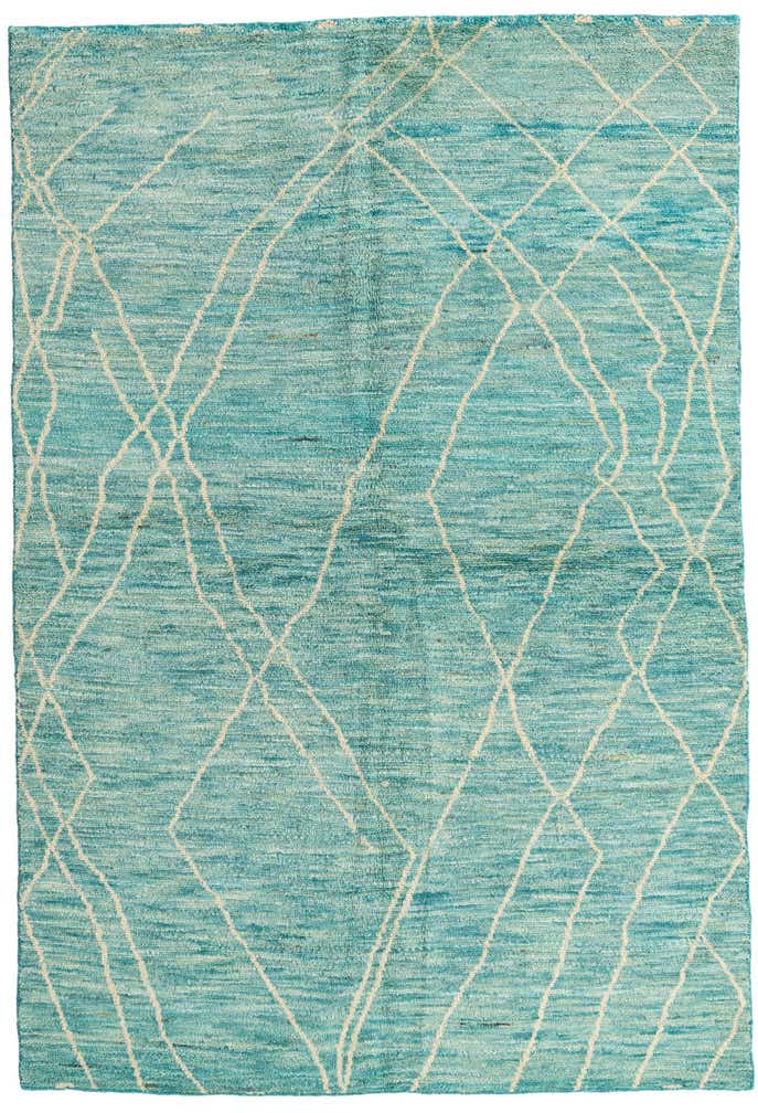 5' 7 x 8' 2 Hand Knotted Moroccan Wool Rug