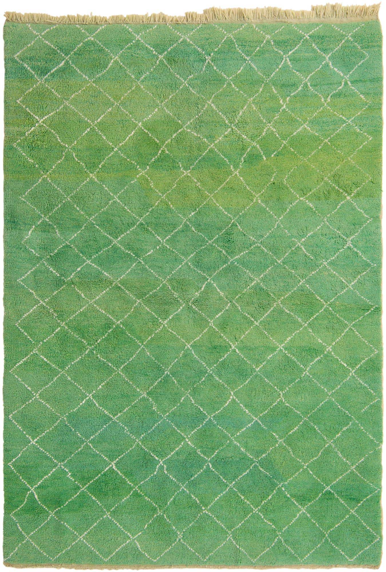 6' 9 x 10' Hand Knotted Moroccan Wool Rug