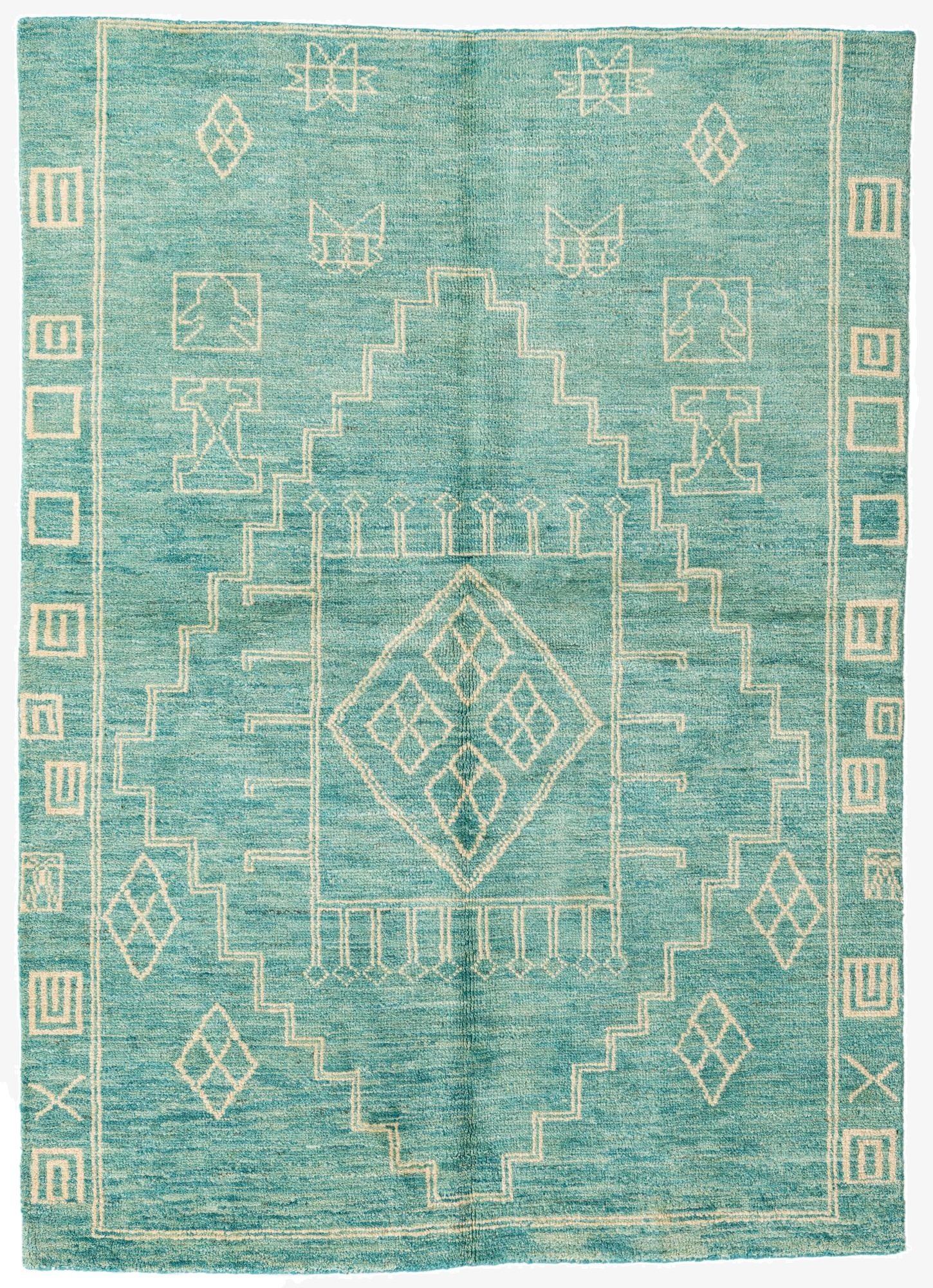 5' 7 x 7' 10  Hand Knotted Moroccan Wool Rug