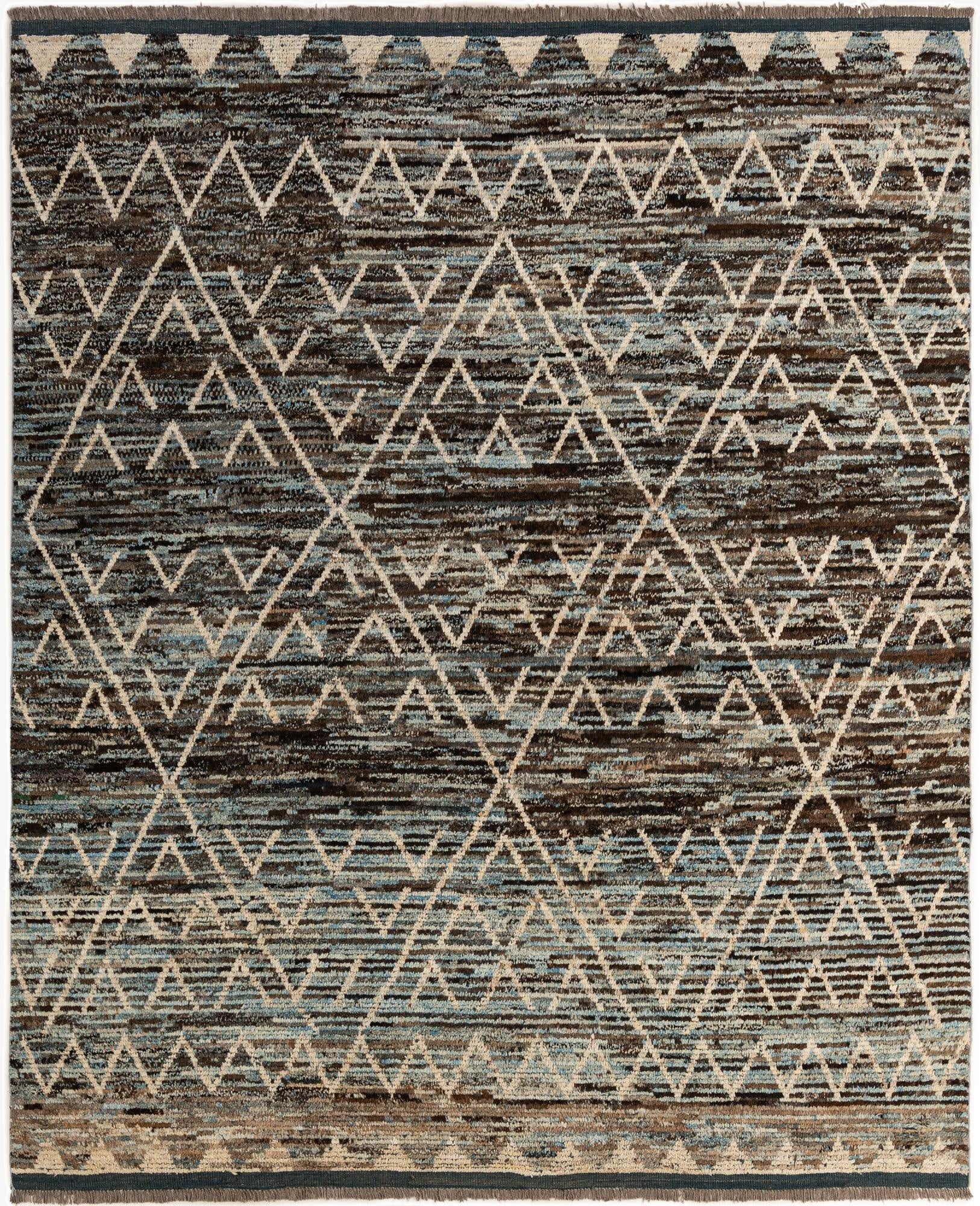 8' 1 x 9' 11  Hand Knotted Moroccan Wool Rug