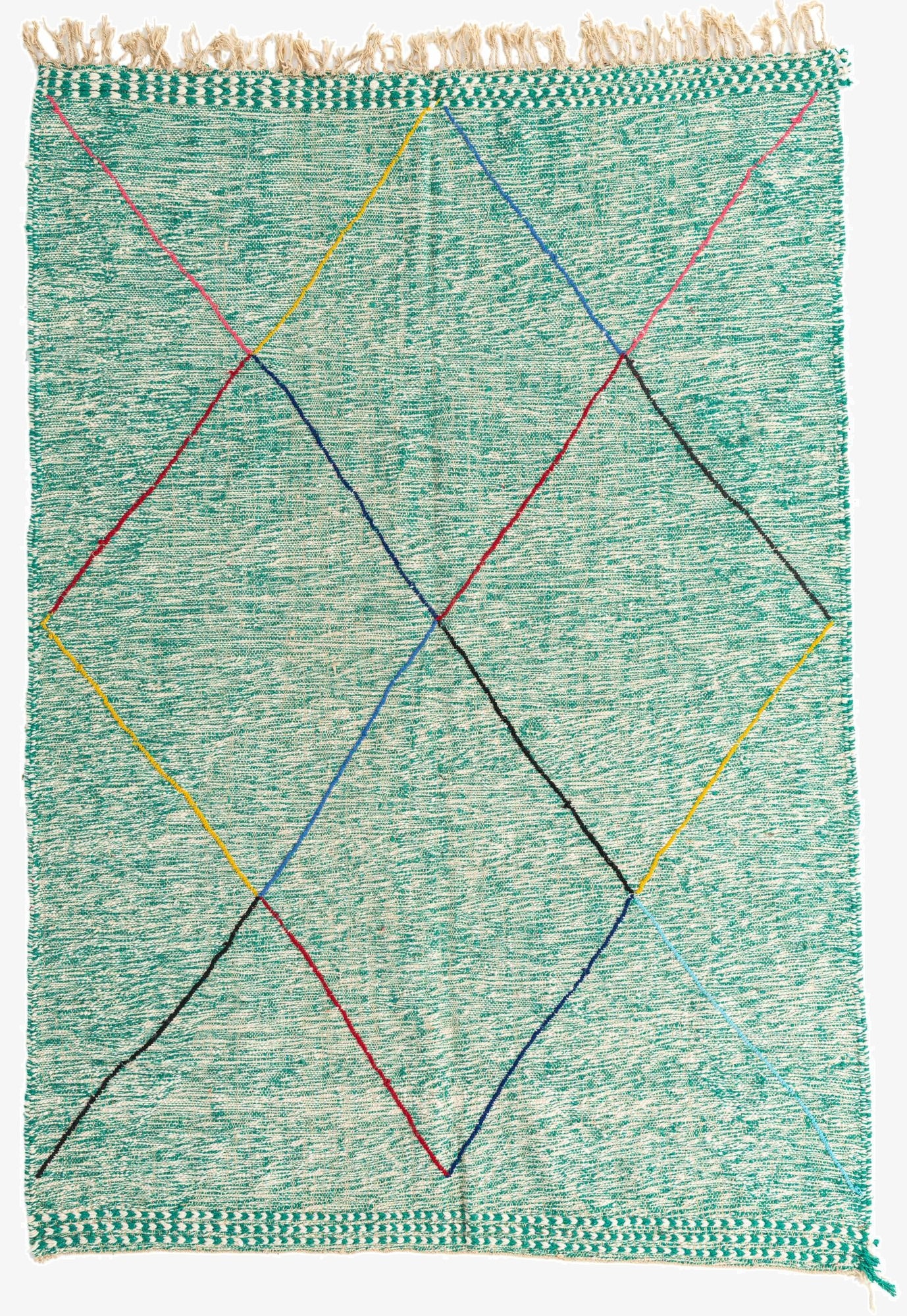 6' 6 x 9' 6  Hand Knotted Moroccan Wool Rug