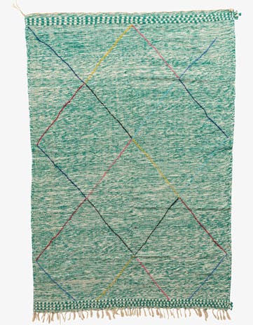 6' 5 x 9' 6 Hand Knotted Moroccan Wool Rug