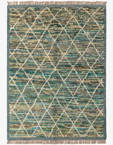 5' 1 x 6' 10 Hand Knotted Moroccan Wool Rug