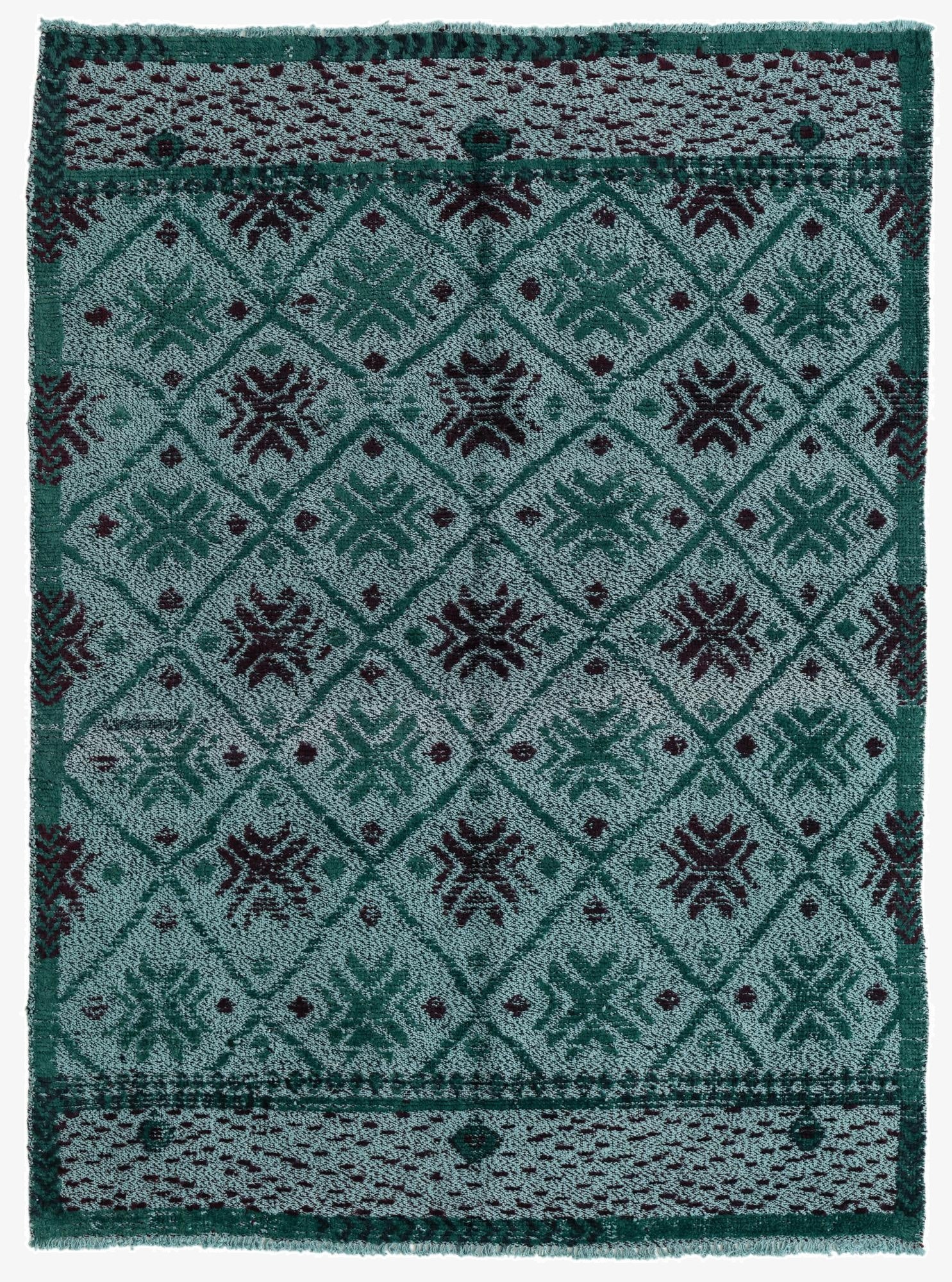 5' x 6' 9  Hand Knotted Moroccan Wool Rug