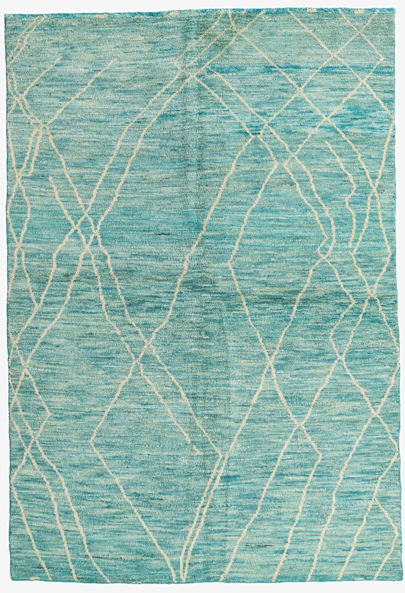 5' 7 x 8' 2  Hand Knotted Moroccan Wool Rug