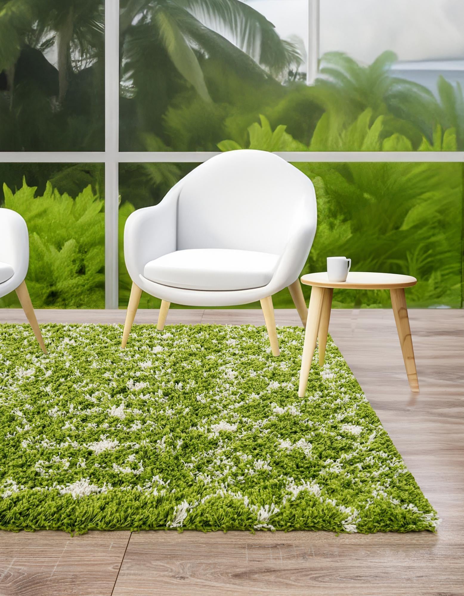 Green 6' x 9' Moroccan Trellis Shag Rug | Rugs.com