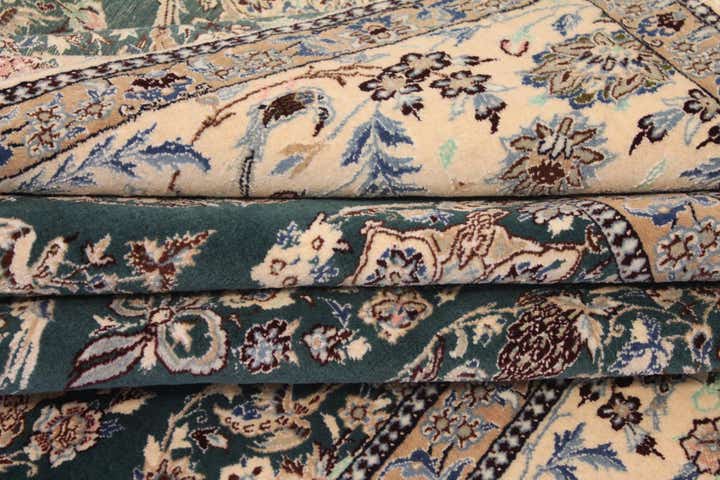 6' 6 x 7' 9 Hand Knotted Nain Persian Rug
