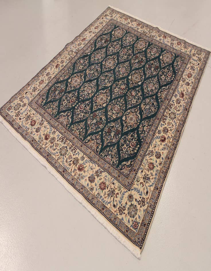 Detail image of 6' 6 x 7' 9 Hand Knotted Nain Persian Rug