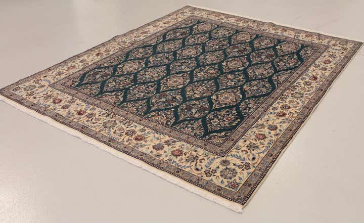 6' 6 x 7' 9 Hand Knotted Nain Persian Rug