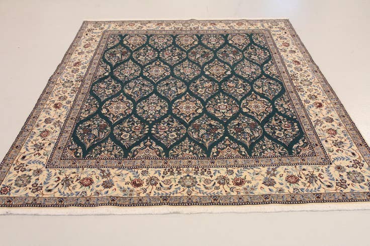 Detail image of 6' 6 x 7' 9 Hand Knotted Nain Persian Rug