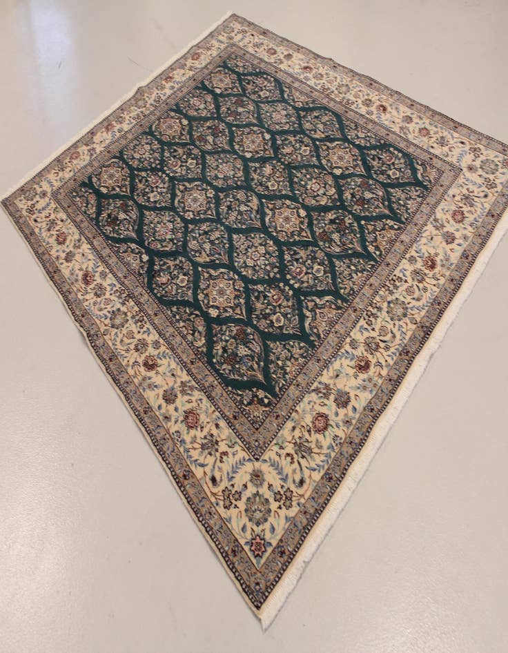 Detail image of 6' 6 x 7' 9 Hand Knotted Nain Persian Rug