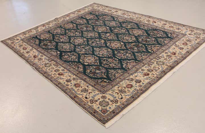 6' 6 x 7' 9 Hand Knotted Nain Persian Rug