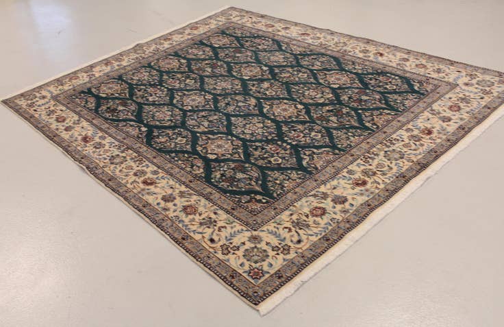 Detail image of 6' 6 x 7' 9 Hand Knotted Nain Persian Rug