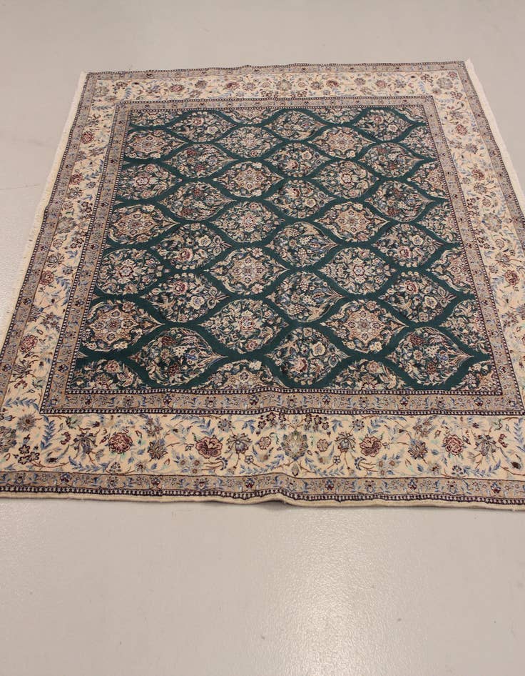 Detail image of 6' 6 x 7' 9 Hand Knotted Nain Persian Rug