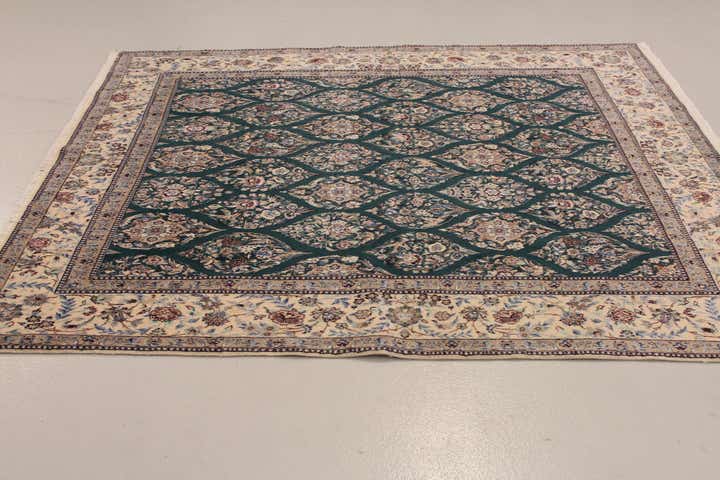 6' 6 x 7' 9 Hand Knotted Nain Persian Rug