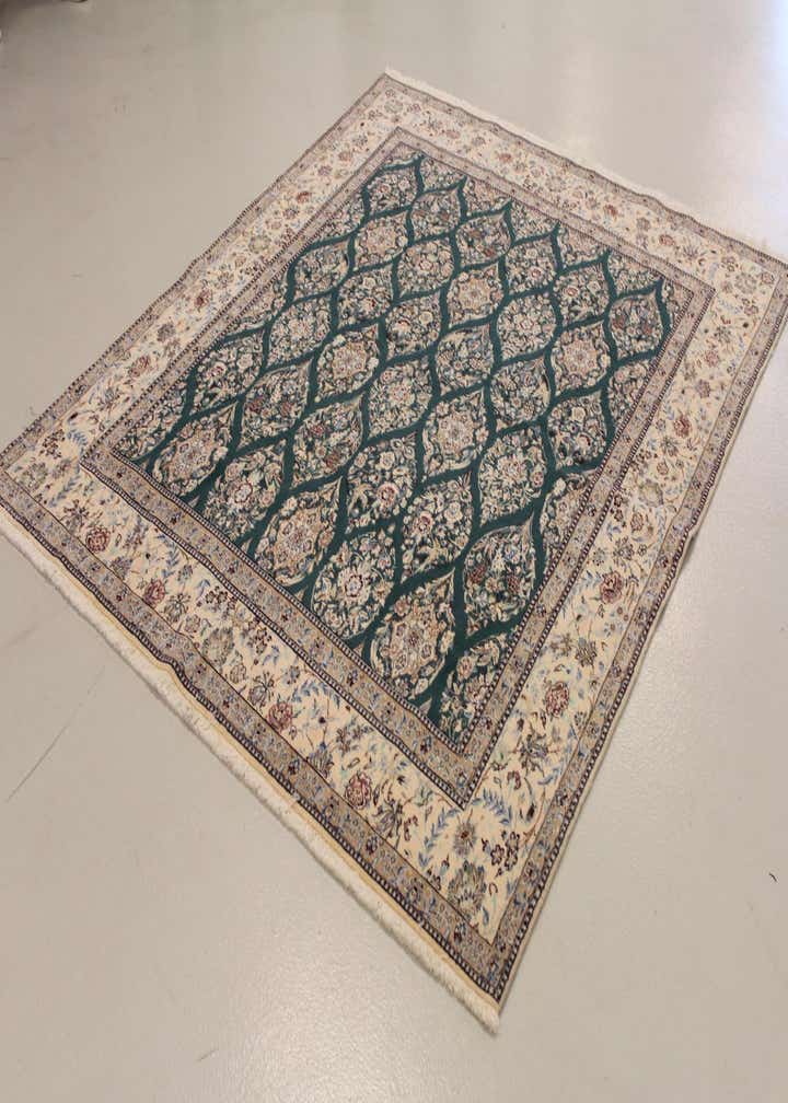 6' 6 x 7' 9 Hand Knotted Nain Persian Rug