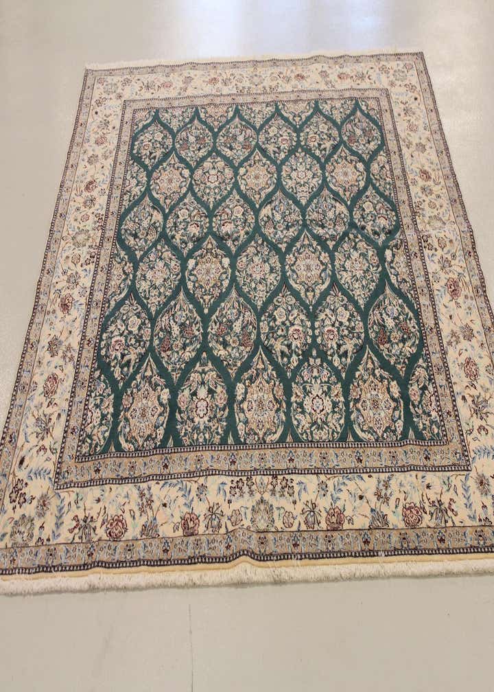 6' 6 x 7' 9 Hand Knotted Nain Persian Rug