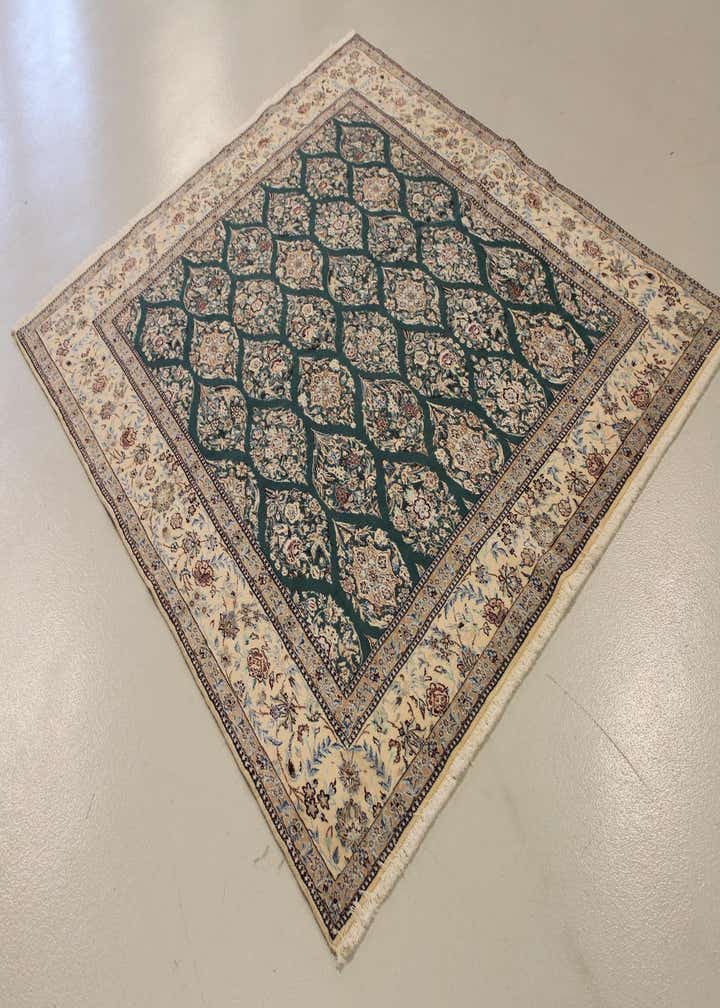 6' 6 x 7' 9 Hand Knotted Nain Persian Rug