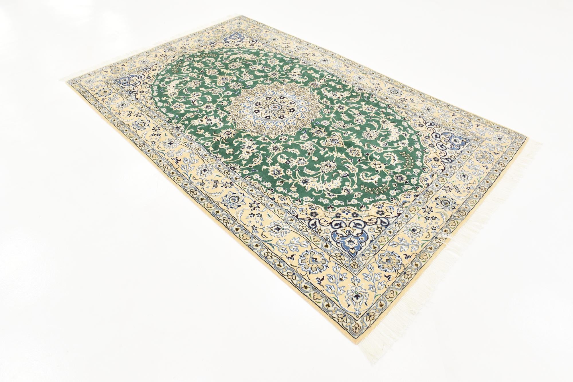 5' 2 x 8' 4 Hand Knotted Nain Persian Rug