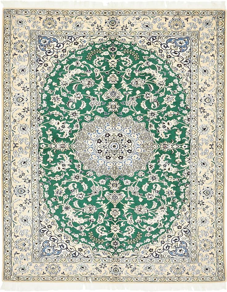 Detail image of 5' 2 x 8' 4 Hand Knotted Nain Persian Rug
