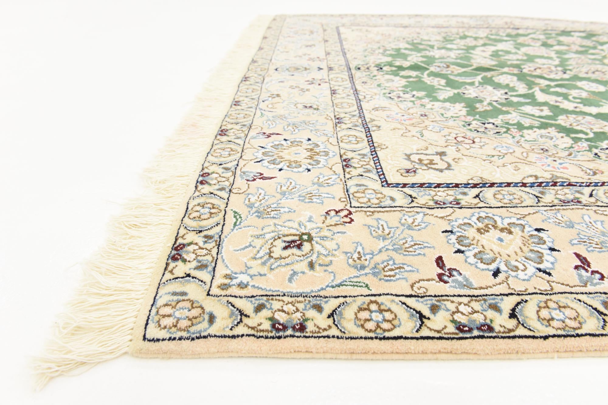 5' 1 x 8' 3 Hand Knotted Nain Persian Rug