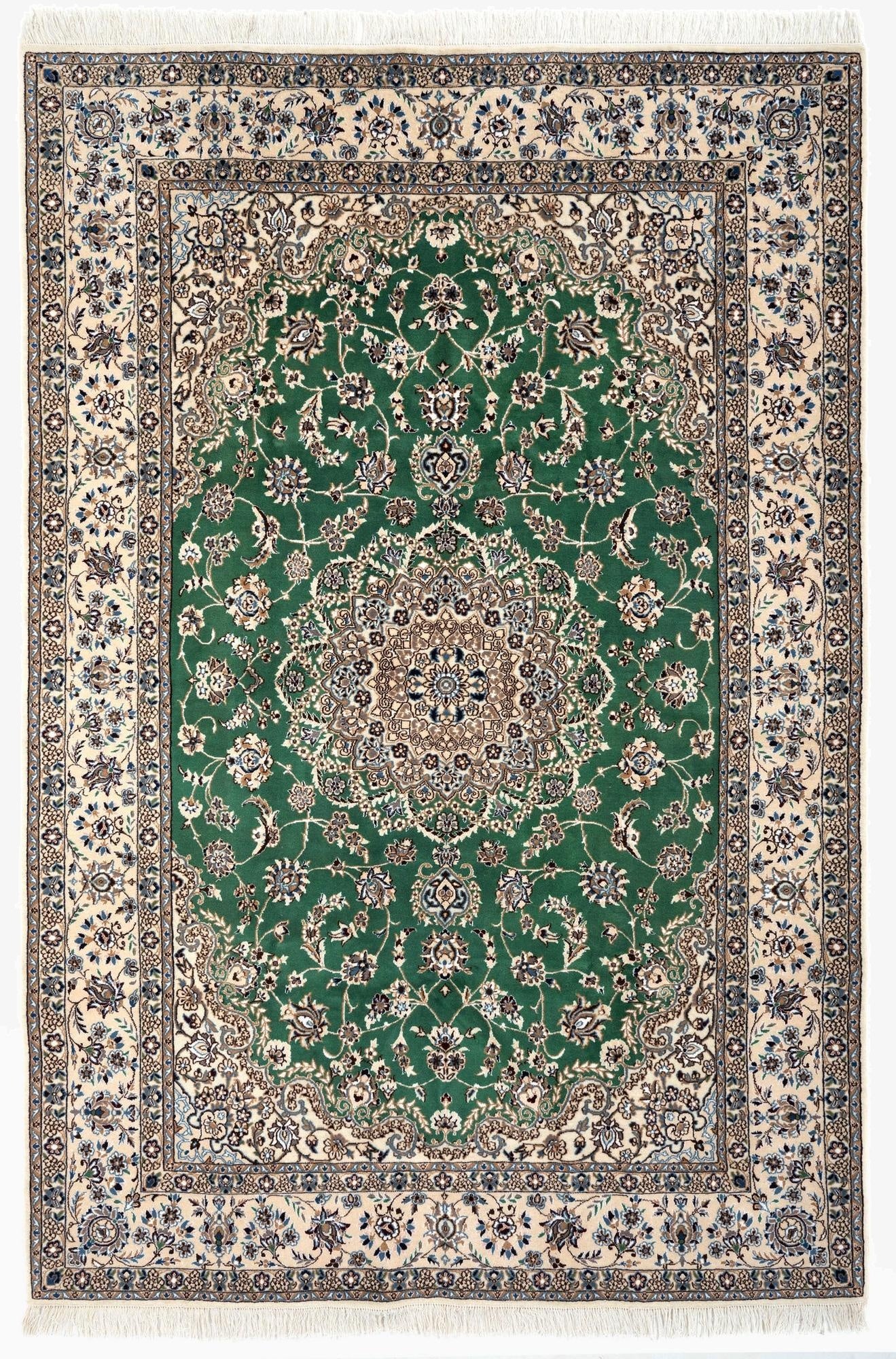 6' 6 x 9' 11  Hand Knotted Nain Persian Rug