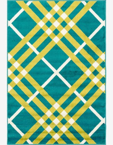 Green Open Hearts Rug