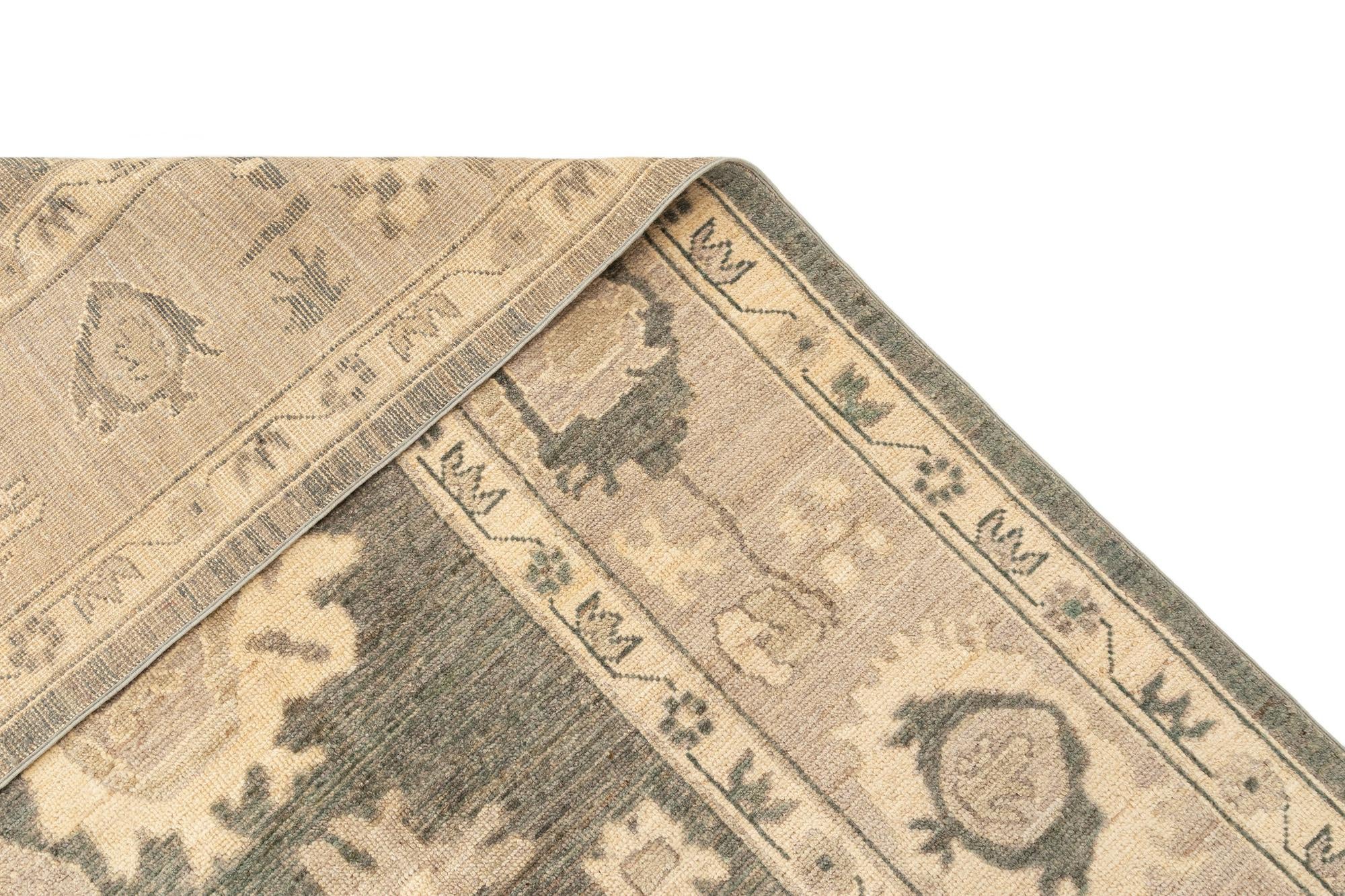 8' 9 x 11' 10 Hand Knotted Oushak Rug