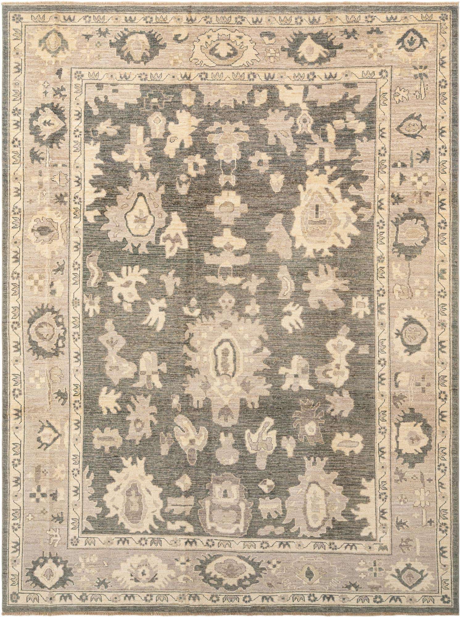 8' 9 x 11' 10 Hand Knotted Oushak Rug