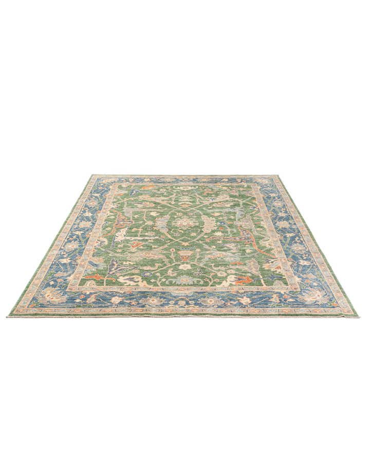 8' 1 x 9' 11 Hand Knotted Oushak Wool Rug